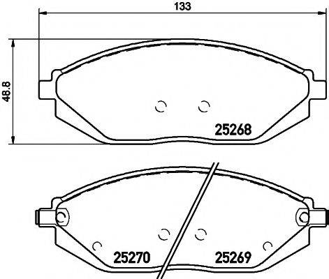 HELLA PAGID 8DB355015771 Комплект гальмівних колодок, дискове гальмо