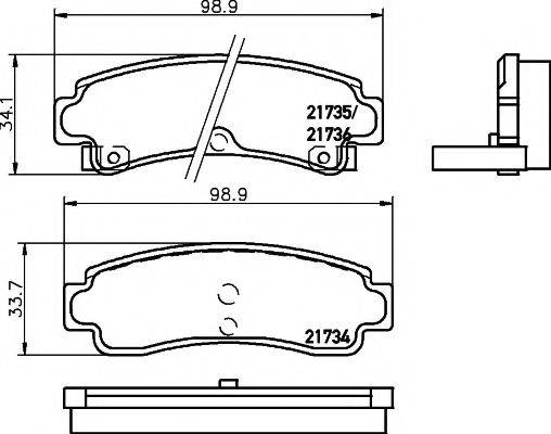 HELLA PAGID 8DB355016731 Комплект гальмівних колодок, дискове гальмо