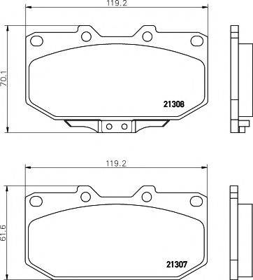 HELLA PAGID 8DB355016791 Комплект гальмівних колодок, дискове гальмо