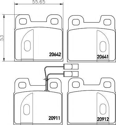 HELLA PAGID 8DB355017541 Комплект гальмівних колодок, дискове гальмо