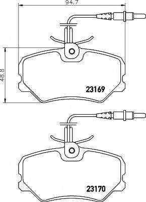 HELLA PAGID 8DB355018401 Комплект гальмівних колодок, дискове гальмо