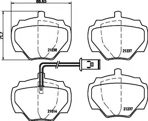 HELLA PAGID 8DB355019241 Комплект гальмівних колодок, дискове гальмо