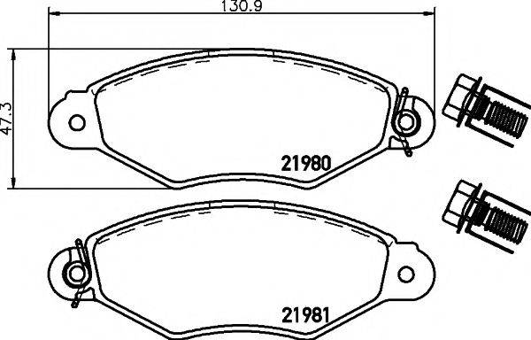 HELLA PAGID 8DB355019311 Комплект гальмівних колодок, дискове гальмо