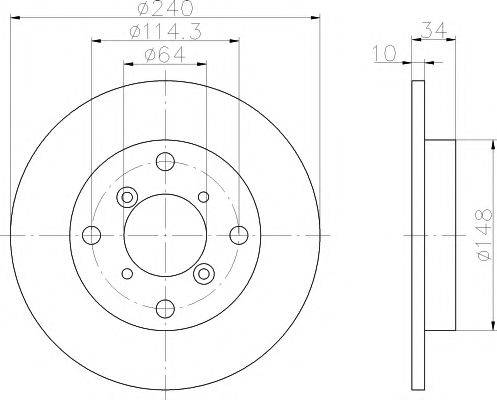 HELLA PAGID 8DD355109071 гальмівний диск