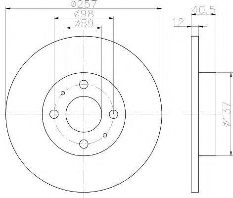 HELLA PAGID 8DD355117931 гальмівний диск