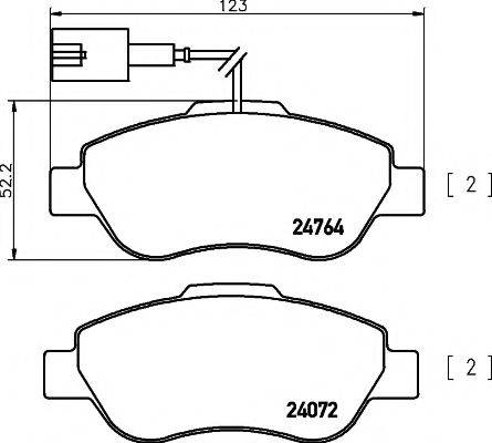 HELLA PAGID 8DB355019921 Комплект гальмівних колодок, дискове гальмо