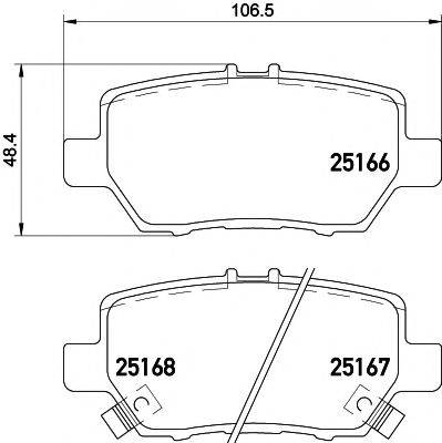 HELLA PAGID 8DB355019561 Комплект гальмівних колодок, дискове гальмо