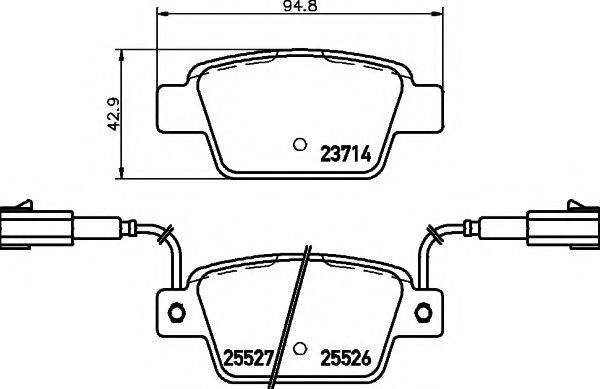 HELLA PAGID 8DB355020181 Комплект гальмівних колодок, дискове гальмо