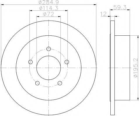 HELLA PAGID 8DD355118341 гальмівний диск