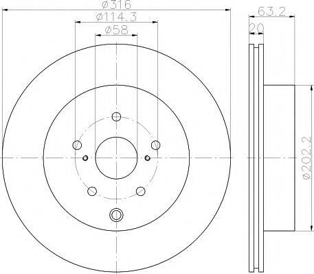 HELLA PAGID 8DD355118451 гальмівний диск