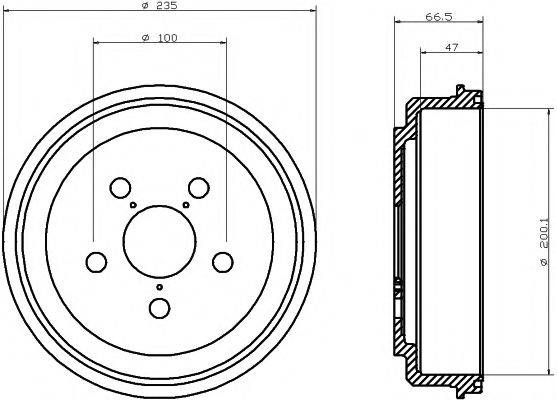 HELLA PAGID 8DT355302071 Гальмівний барабан