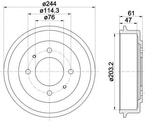 HELLA PAGID 8DT355301781 Гальмівний барабан