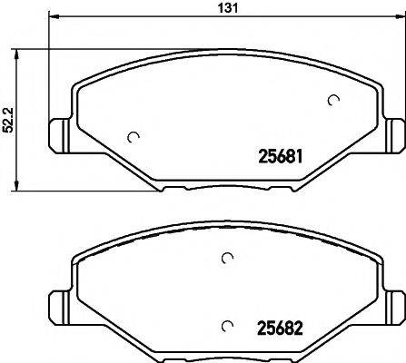 HELLA PAGID 8DB355020521 Комплект гальмівних колодок, дискове гальмо