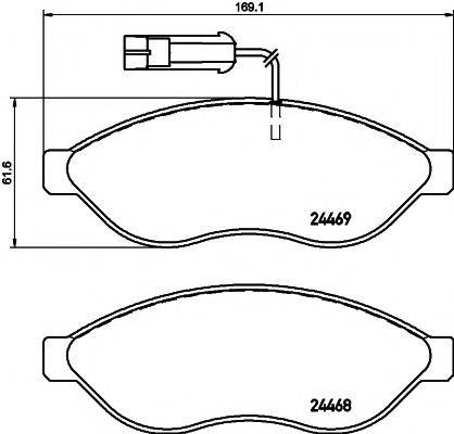 HELLA PAGID 8DB355020661 Комплект гальмівних колодок, дискове гальмо