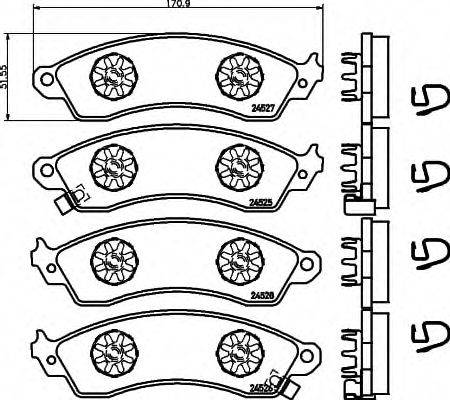 HELLA PAGID 8DB355021031 Комплект гальмівних колодок, дискове гальмо