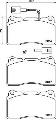 HELLA PAGID 8DB355021151 Комплект гальмівних колодок, дискове гальмо