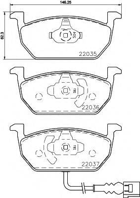 HELLA PAGID 8DB355021951 Комплект гальмівних колодок, дискове гальмо