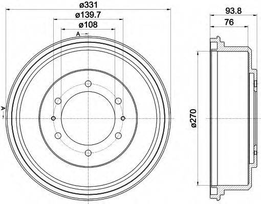 HELLA PAGID 8DT355302611 Гальмівний барабан