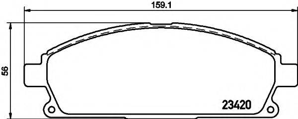 HELLA PAGID 8DB355021651 Комплект гальмівних колодок, дискове гальмо