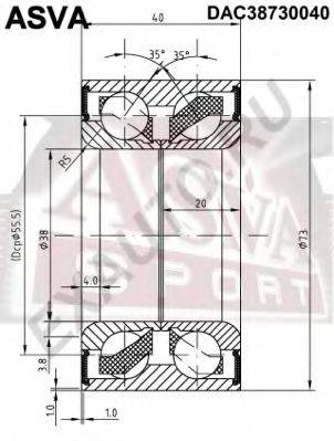 ASVA DAC38730040 Підшипник маточини колеса