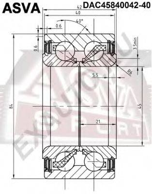 ASVA DAC4584004240 Підшипник маточини колеса