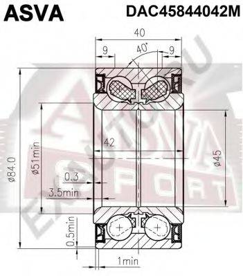 ASVA DACM45844042 Підшипник маточини колеса