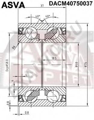 ASVA DACM40750037 Підшипник маточини колеса