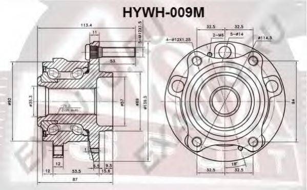 ASVA HYWH009M Маточина колеса