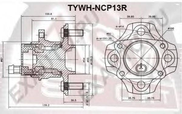 ASVA TYWHNCP13R Маточина колеса