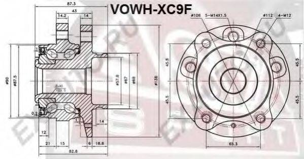 ASVA VOWHXC9F Маточина колеса