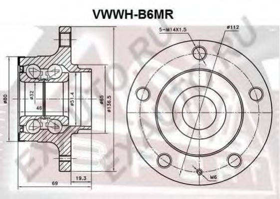 ASVA VWWHB6MR Маточина колеса