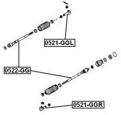 ASVA 0521GGL Наконечник поперечної кермової тяги