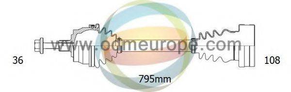 ODM-MULTIPARTS 18212500 Приводний вал