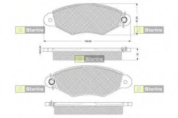 STARLINE BDS181 Комплект гальмівних колодок, дискове гальмо