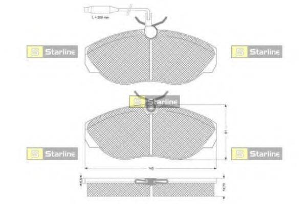 STARLINE BDS032 Комплект гальмівних колодок, дискове гальмо