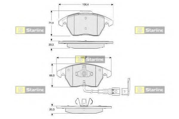 STARLINE BDS010S Комплект гальмівних колодок, дискове гальмо