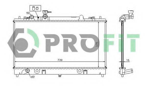 PROFIT PR3030A1 Радіатор, охолодження двигуна