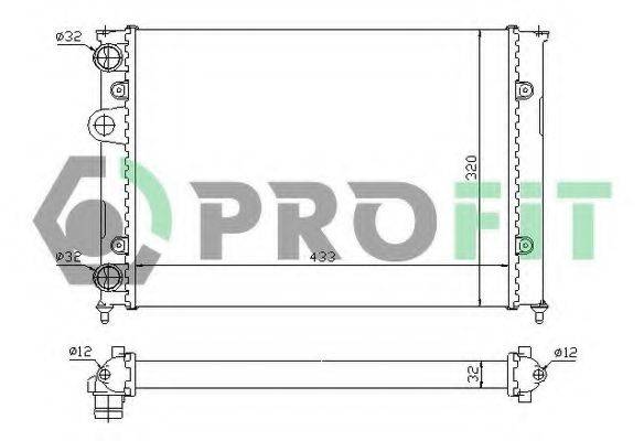 PROFIT PR9522A5 Радіатор, охолодження двигуна