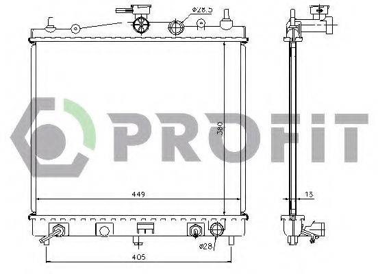 PROFIT PR6055A1 Радіатор, охолодження двигуна