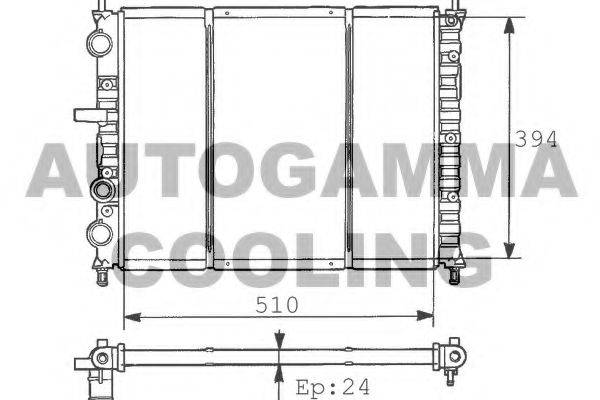 AUTOGAMMA 100261 Радіатор, охолодження двигуна