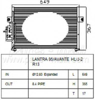 PARTS-MALL PXNCA041 Конденсатор, кондиціонер