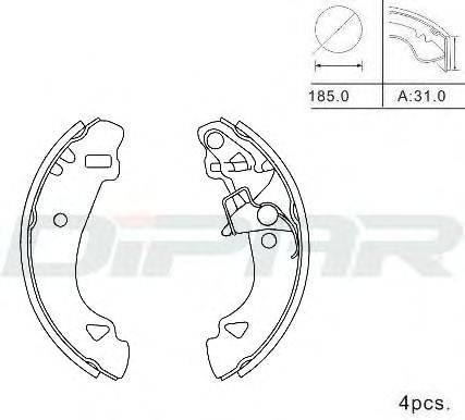 DITAS DPB1004 Комплект гальмівних колодок