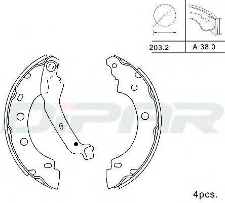 DITAS DPB1027 Комплект гальмівних колодок