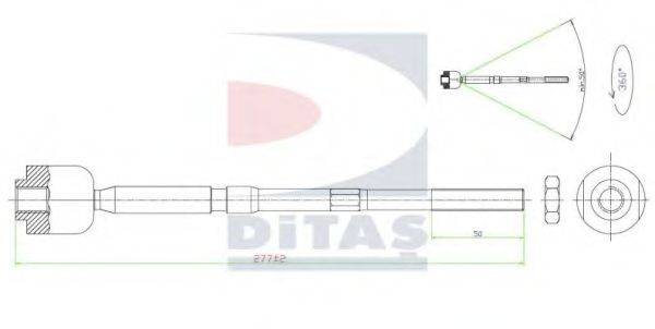 DITAS A25629 Осьовий шарнір, рульова тяга