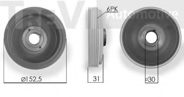 TREVI AUTOMOTIVE PC1006 Ремінний шків, колінчастий вал