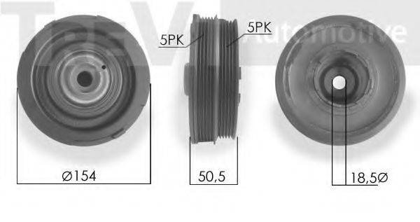 TREVI AUTOMOTIVE PC1022 Ремінний шків, колінчастий вал
