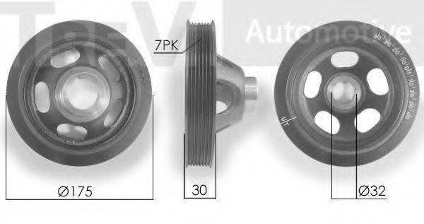 TREVI AUTOMOTIVE PC1228 Ремінний шків, колінчастий вал