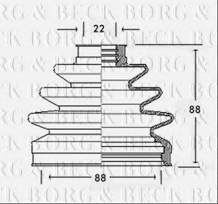 BORG & BECK BCB2232 Пильовик, приводний вал