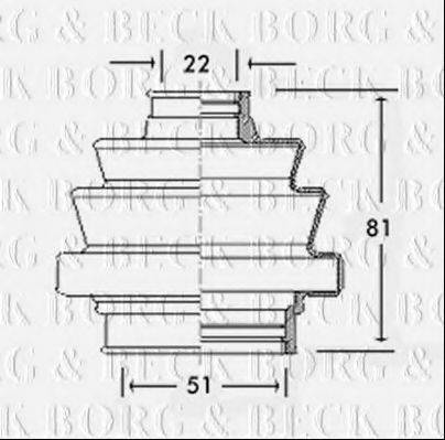 BORG & BECK BCB2270 Пильовик, приводний вал