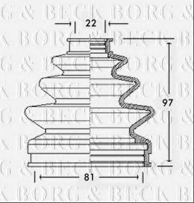 BORG & BECK BCB2341 Пильовик, приводний вал